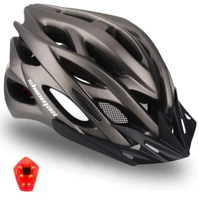 Afbeelding van Shinmax Fietshelm, CE certificaten, Specialized Fietshelm met Veiligheidslicht Integraal Volwassen Verwijderbaar Vizier en Voering.