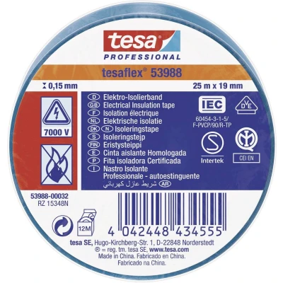 Afbeelding van Tesa elektrische isolatietape 19mm x 25m blauw