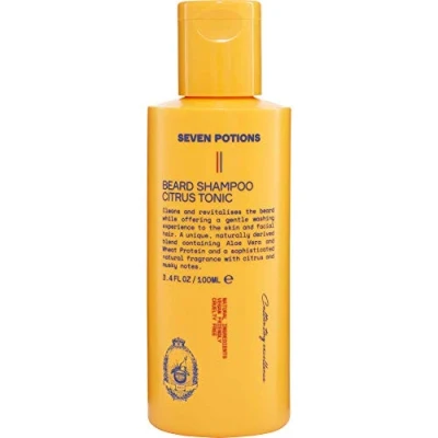 Afbeelding van Seven Potions Baardshampoo voor Mannen — Milde, Reinigende een Schone Baard die Niet Jeukt Natuurlijk, Vegan, Diervriendelijk Citrus Tonic (100 ml)