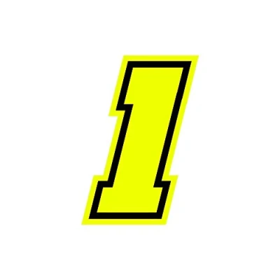 Afbeelding van 4R Quattroerre.it 13381 Racing Nummer 1 Moto GP, Neon Geel, 10 x 7 cm