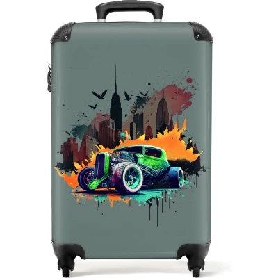 Afbeelding van NoBoringSuitcases.com® Kinder koffer jongen Reiskoffer kinderen jongens auto 55x35x25