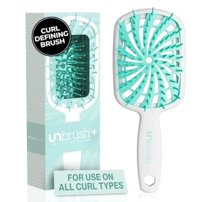 Afbeelding van FHI Heat Nieuwe UNbrush!! Unbrush Plus Detangler Brush voor zacht en effectief ontwarren op natte of droge breekbare haartypes 84 UltraFlex borstelharen, ultralicht, antistatisch, geventileerd