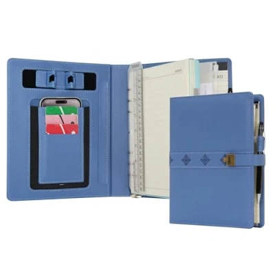 Afbeelding van WASON A5 Journal Binder PU Lederen Samenstelling Notebook Gelinieerd Spiraal Dagboek Portfolio met Pen, Hervulbaar Papier, Verwijderbaar Klembord, Notepad voor Zaken, Reizen, Schoolplanner Organizer