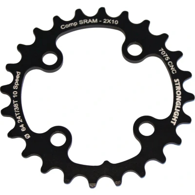 Afbeelding van Stronglight kettingblad Sram X0 (steek 64mm) 2x10v zwart