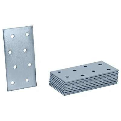 Afbeelding van HELPMATE 12 stuks geperforeerde platen van 40 x 80 mm, platte connector gegalvaniseerd &amp; blauw gepassiveerd, houten met uitstekende corrosiebescherming, stabiel en duurzaam, eenvoudige