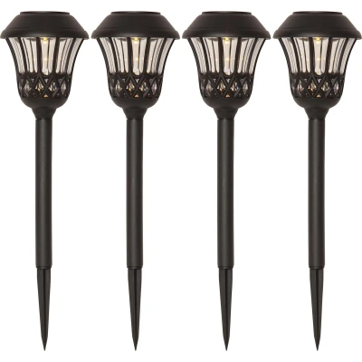 Afbeelding van STAR TRADING Lace LED grondspies lamp, zwart, hoogte 31 cm, set van 4