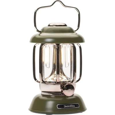 Afbeelding van Skandika Forsol Led campinglamp in retrostijl, oplaadbaar, traploos dimbaar, 4400 mAh batterij, lantaarn voor camping, tuin, decoratie, wandelen