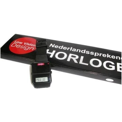 Afbeelding van Nederlands Sprekend horloge ZWART met standby functie LOW VISION DESIGN NL