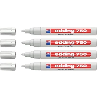 Afbeelding van edding Lakmarker 750 Industrie, 2 4 mm (4 pack, wit)