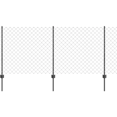 Afbeelding van vidaXL Tuinhek Set van 2 Grijs Gegalvaniseerd staal 25 x 1 m