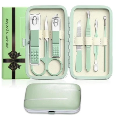 Afbeelding van Manicure Set Nagelknipper Mannen Vrouwen 8 in 1 Teen Vinger Nail Clipper Persoonlijke Verzorging Gereedschap met Draagbare Reistas Pedicure Kit Cadeau voor