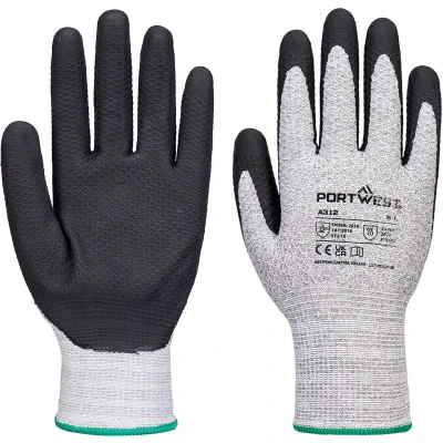 Afbeelding van Portwest Grip 13 Nitril Diamond Gebreide Handschoen (Pk12) Grijs/zwart L