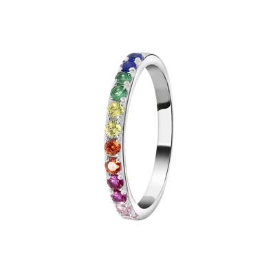 Afbeelding van Lucardi Ring gemengde kleuren / zilver