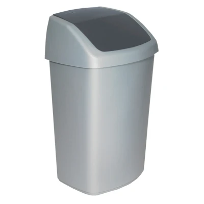 Afbeelding van Afvalbak Curver Swing 50 liter zilver