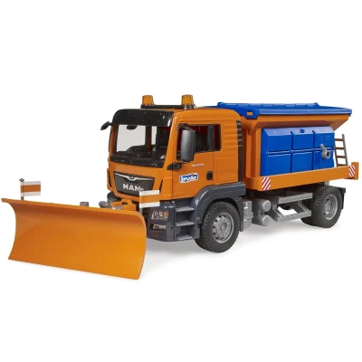 Afbeelding van Bruder 03785 MAN TGS Strooiwagen met Sneeuwploeg 1:16