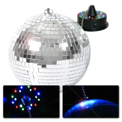 Afbeelding van BeamZ Spiegelbol 30cm met Motor en LED verlichting