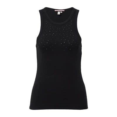 Afbeelding van QS TANK MIT Schmucksteine Top, Dames, Maat: Small, Schwarz