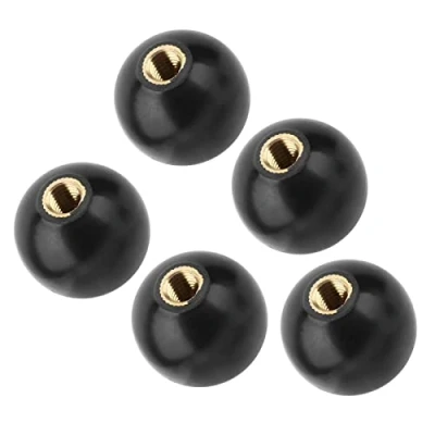Afbeelding van FTVOGUE 5Pcs M10*35 Zwarte Ronde Bal Bakeliet Hendel Knop Met Ingebouwde Koperen Schroef Moer