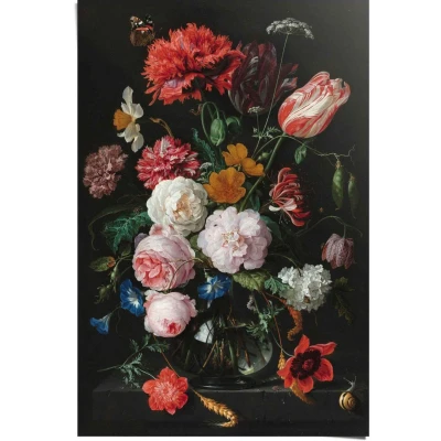 Afbeelding van Reinders! Poster stilleven met bloemenvaas Jan Davidsz de Heem