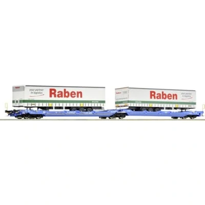 Afbeelding van Roco 6600117 H0 dubbeltasje gelede wagon T3000e van de VTG