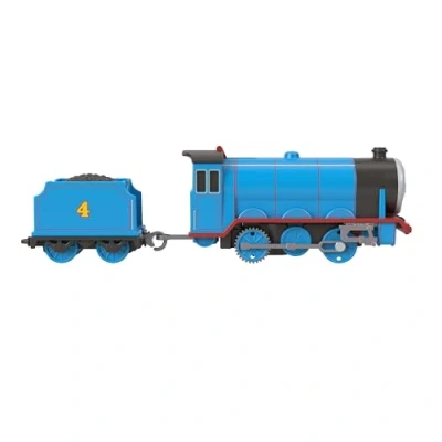 Afbeelding van Mattel Fisher Price Thomas en zijn vrienden Gordon, klassiek gemotoriseerd speelgoedtrein op batterijen werkende locomotief laadwagen, verhalenvertelling voor jongens meisjes in de