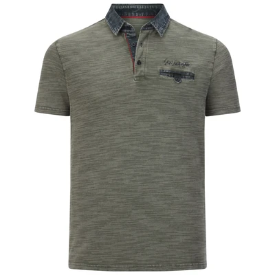 Afbeelding van Jan Vanderstorm +FIT Collectie polo CAMILLO Plus Size met printopdruk groen