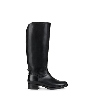 Afbeelding van Geox Felicity Veterlaarzen, Dames, Maat: 36.5, Black Leer en imitatieleer
