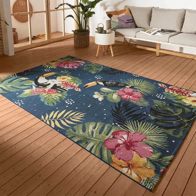Afbeelding van Binnen &amp; Buitenkleed Tucan 120x180cm Blauw 123vloerkleed.nl is de online webshop voor vloerkleden en woonaccessoires.