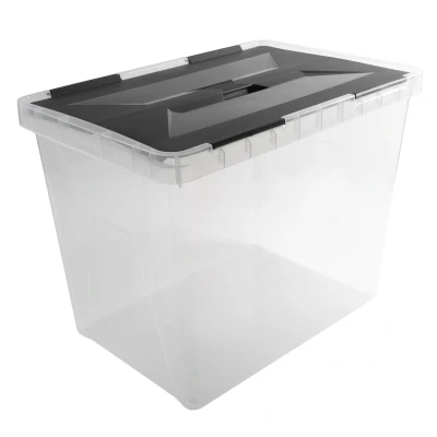 Afbeelding van Sunware Onyx opbergbox 40 liter 49,4 x 32,3 36,3 cm Transparant/Antraciet