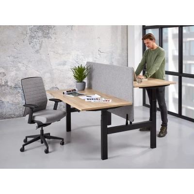 Afbeelding van Duo bench elektrisch zit/sta Basic breed 120CM bladkleur Beuken framekleur Zwart (RAL9005)