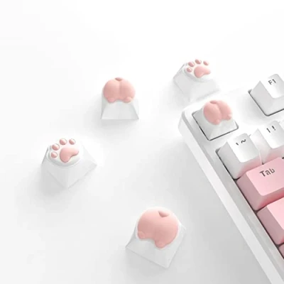 Afbeelding van MAMBASNAKE schattig Keycap, kat poten en konten 4 packs nieuwe Keycaps Set, PBT squishy Rubber materialen aangepaste 3D siliconen met MX schakelaars, (4 + Keycap puller)