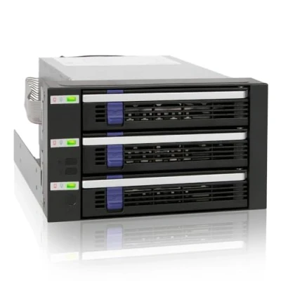 Afbeelding van FatCage MB153SP B SATA Hot Swap Wisselframe voor 3x 2,5&quot;/3,5&quot; SSD/HDD in 2x 5,25&quot; met 80mm fan
