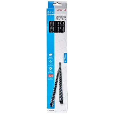 Afbeelding van Genie bindruggen set (DIN A4) 6 mm/25 vellen 50 Stuk zwart