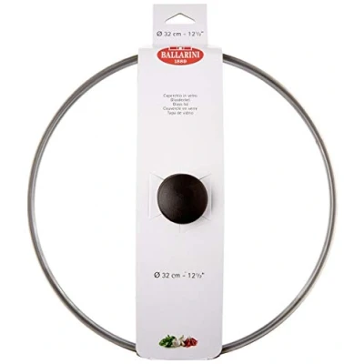 Afbeelding van BALLARINI Salento glazen deksel met roestvrijstalen rand, 32 cm, glas, grijs