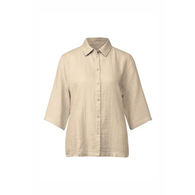 Afbeelding van Street One Overhemdblouse, Dames, Maat: 42, Beige