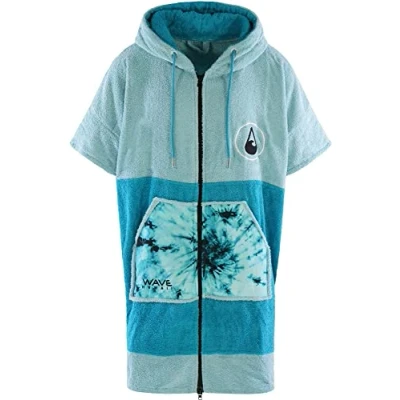 Afbeelding van WAVE HAWAII Poncho Flyh Surfponcho, 100% katoen, voor lichaamslengte van 155 185 cm, omkleedhulp zwemmen, strand, surfen, badhanddoek met badponcho, douchecabo, dames, heren en volwassenen,