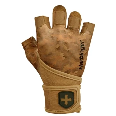 Afbeelding van Harbinger Pro Gloves Fitness Wrist Wraps Heren &amp; Dames Licht Flexibel XL Unisex Camo Gym Crossfit Training Krachttraining