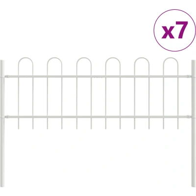 Afbeelding van vidaXL Tuinhek met Boogtop Wit 11,9x0,6 m Staal