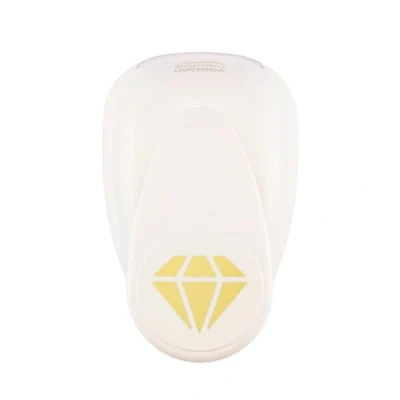 Afbeelding van Vaessen Creative Ponsen diamant 4,1 x 5 cm stans voor knutselpapier, gekleurd papier, scrapbookpapier of decoupagepapier, wit goud
