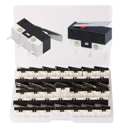 Afbeelding van Gebildet 50pcs 125VAC 1A 3Pins SPDT NO+NC Scharnier Lever Momentary Drukknop Micro Eindschakelaar voor Arduino CNC