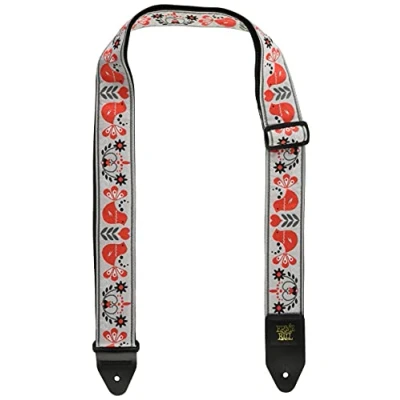 Afbeelding van Ernie Ball Red Bird Winter Jacquard Strap