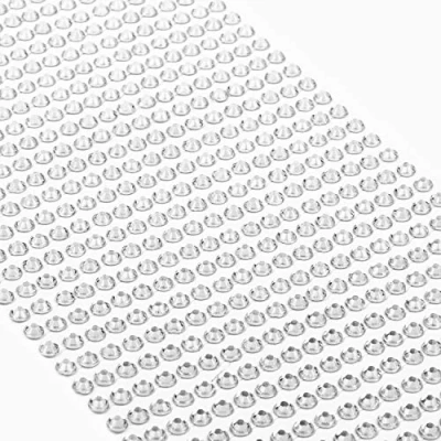 Afbeelding van Movoja Zilveren strass steentjes, ronde glitterstenen, 880 stuks, 4 mm, zelfklevend om te versieren en knutselen, sierstenen op plakken, decoratieve stenen, knutselstenen, zilver