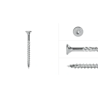 Afbeelding van Spaanplaatschroeven Verzinkt 5 x 60 mm Torx 20 met snijpunt Doos 200 Stuks