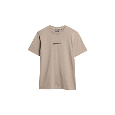 Afbeelding van Superdry Micro LOGO Graphic Loose Tshirt basic, Heren, Maat: Large, Deep beige slub