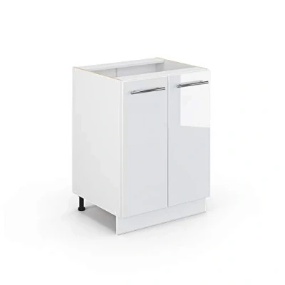Afbeelding van Vicco Keukenonderkast &quot;Fame Line&quot;, Wit Hoogglans/Wit, 60 cm zonder werkblad