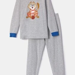 Afbeelding van Woody Jongens Pyjama Grijs Mélange 8 jaar