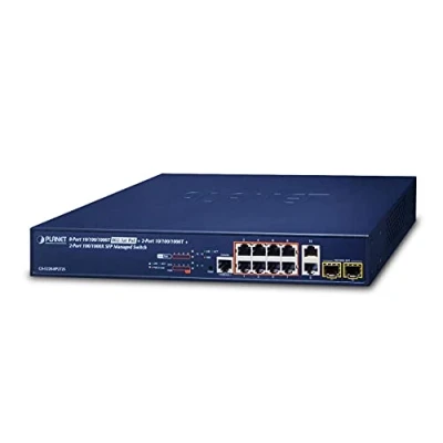 Afbeelding van Planet L2+ 8 poorts 10/100/1000T 802.3at PoE + 2 100/1000X SFP Managed (8 Havens), Netwerkschakelaar, Zwart