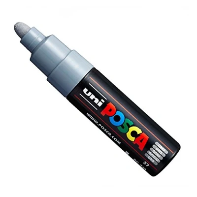Afbeelding van Uni POSCA PC 7M Paint Marker Marker, brede punt 4,5 5,5 mm, 15 kleuren grijs