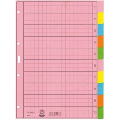 Afbeelding van Leitz Register A4 Manila papier Meerdere kleuren 10 tabbladen