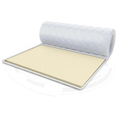 Afbeelding van FDM Matrastopper latex matras topper 90x200 cm, hardheidsgraad H3, hoogte ca. 2 geschikt voor mensen met allergieën, Öko Tex wit